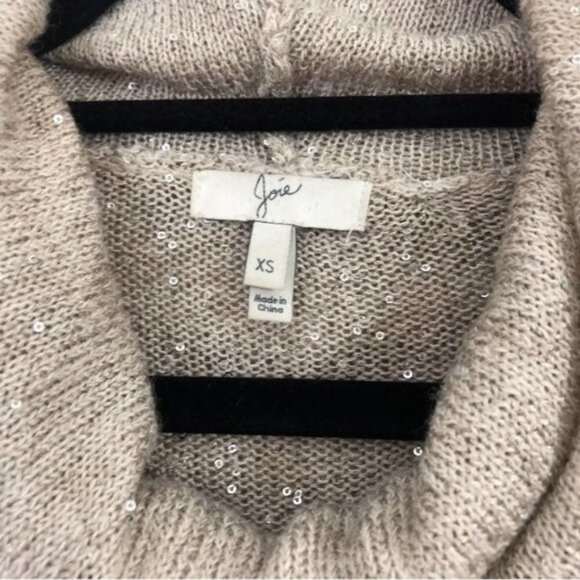 Joie Size XS Mildred Cowl Neck Sequin Lurex Pullover Sweater Alpaca Wool - Picture 4 of 8